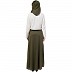 Duel colored skirt style abaya-Olive green-white